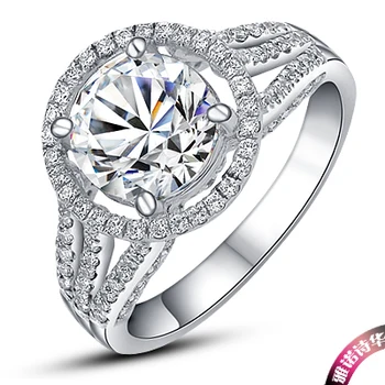 

2Ct Luxury Lab Grown Synthetic Diamonds Ring Solid 750 White Gold Ring for Bridal Wedding Best Anniversary Valentine Gift