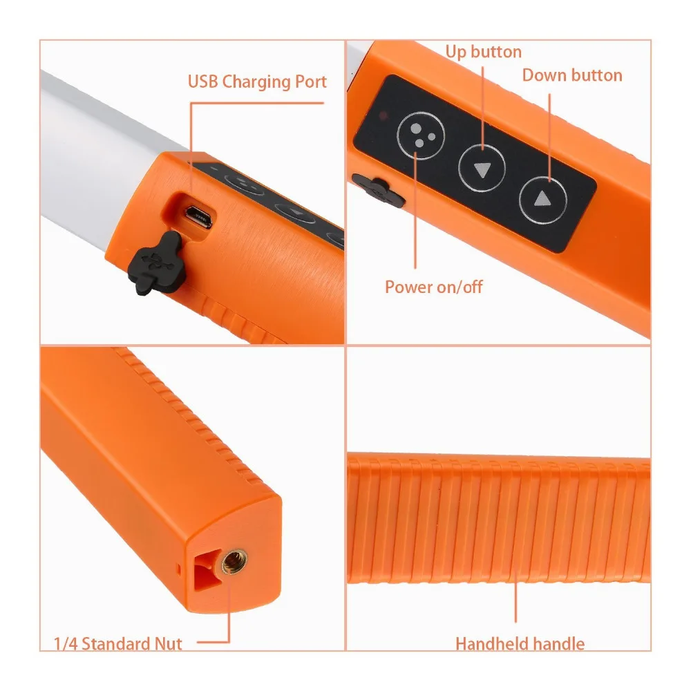  Handheld LED Light Photography Portable Ice Light for Cameras with Carrying Bag Remote Control USB  - 32806778318