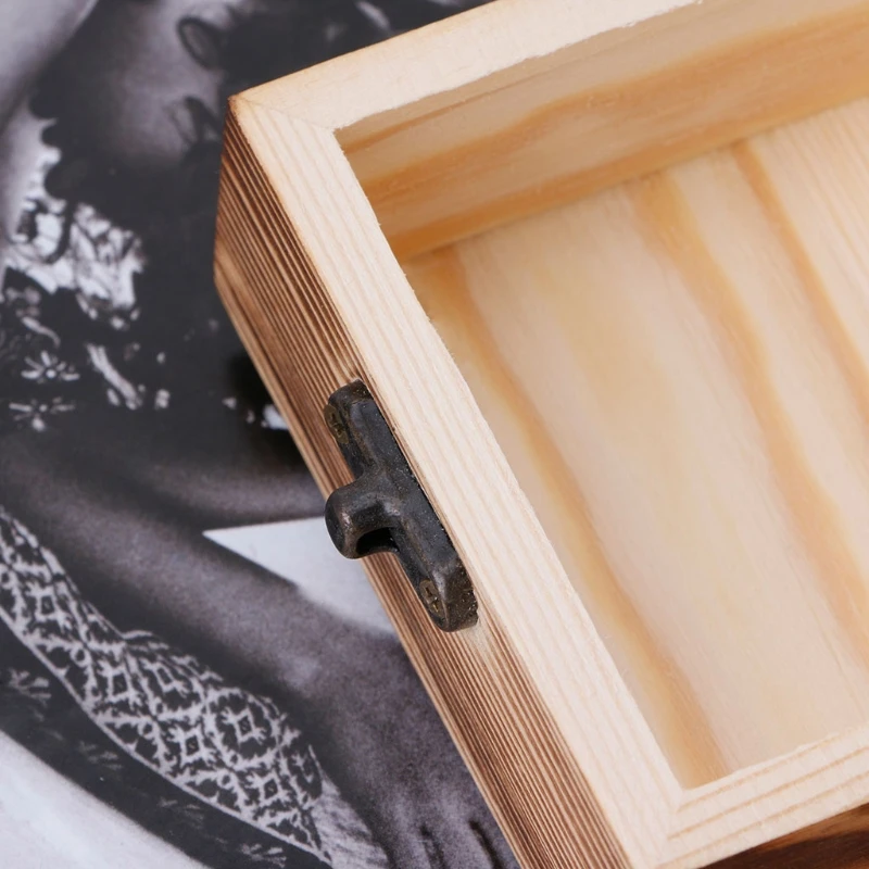 NEW Vintage Wooden Hinged Box Jewellery Storage Case Crfats Sundries Organizer Makeup Vintage Wooden Hinged Box organizer