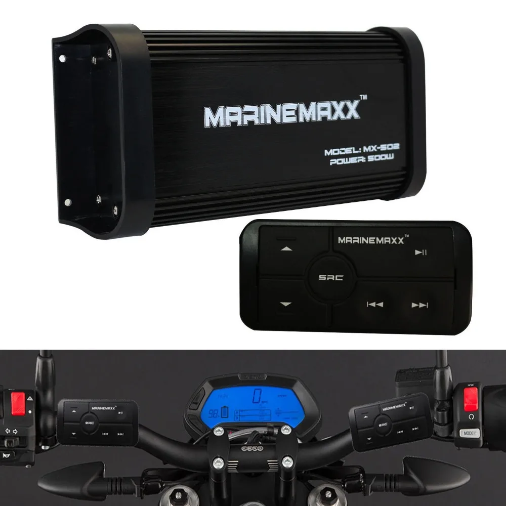 4 канальный Bluetooth усилитель для мотоцикла 500 Вт mp3 плеер Морская Лодка