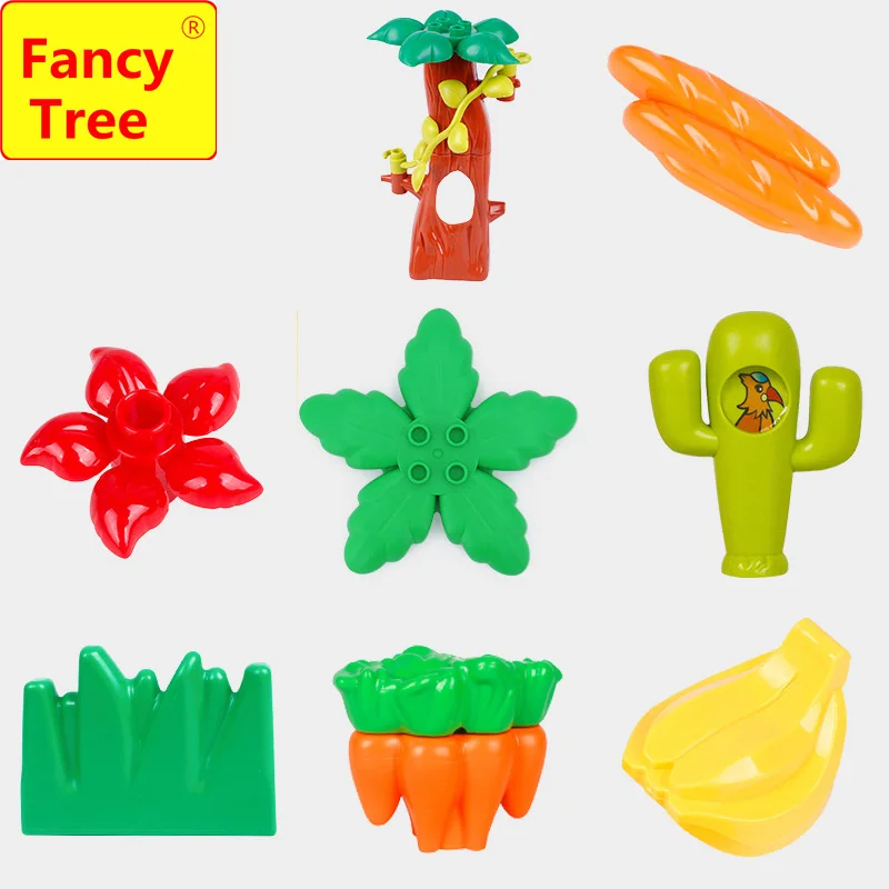 

Compatible with duplo Large Particles DIY Blocks flower banana mushroom Grass Tree Creative Building Blocks Baby Education Toys