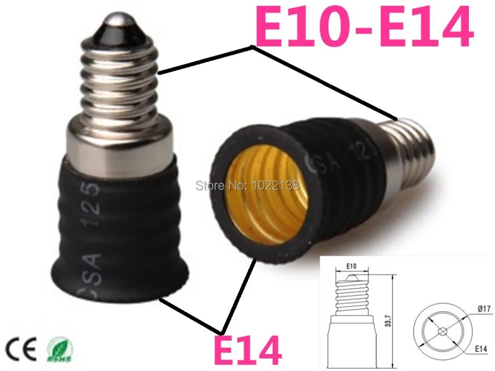 50 шт. E10 к E14 LED Резьбовой Адаптер держатель лампы расширитель конвертер