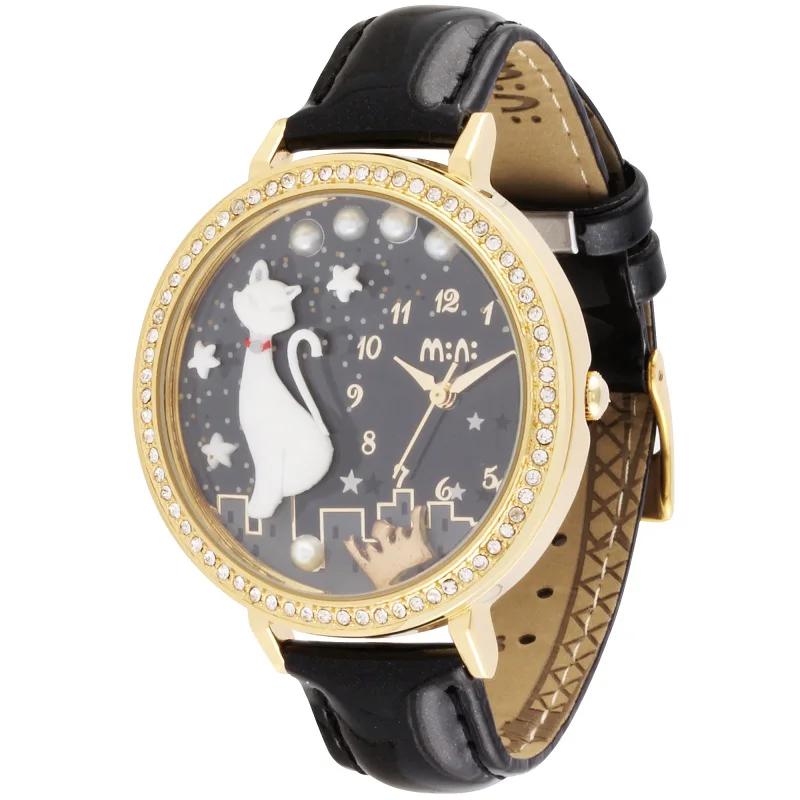 pastel Fanático Formación Reloj de Mujer M:N: Relojes Para Mujer a prueba de agua hechos a mano gato  3D oro cuarzo plata Reloj de moda Reloj femenino - AliExpress