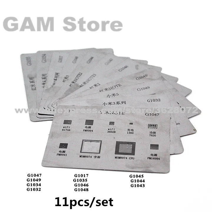 

For Xiaomi 2/3/4/5 Note Redmi 2/3 Note2/3 BGA Stencil CPU Charger Power Wifi eMMC Power Amplifier IC Reball Pins 11pcs/set
