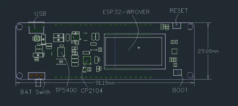 TTGO T-энергии ESP32 8 Мбайт PSRAM ESP32-WROVER-B Wi-Fi и Bluetooth модуль 18650 Батарея макетная плата