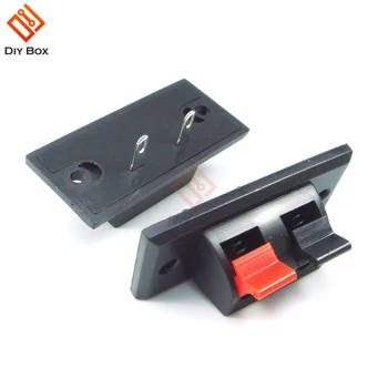 

5PCS Black Red 2PIN 2 PINS Way Push Switch Spring Push Release Connector Speaker Terminal Strip Block AC 50V 3A