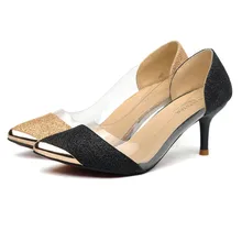 Woweino Women Pumps Shoes Excellent Quality Fashion PU Leather Thin High Heel Wedding Pumps Gold Sliver Shoes womens shoes