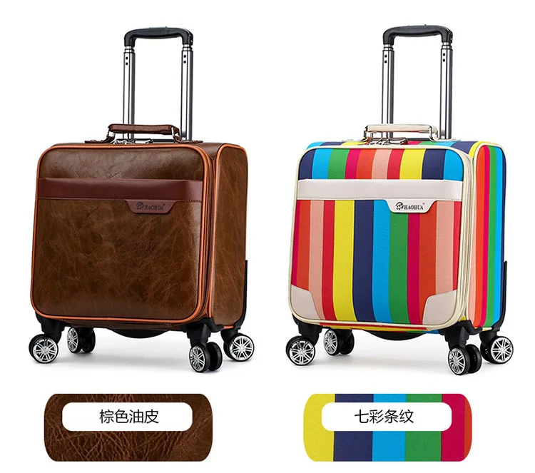 Unisex Business Travel Rolling Luggage Spinner Wheels 18 inch Suitcase Airplane Clothing Carry On Trolley Luggage (18)