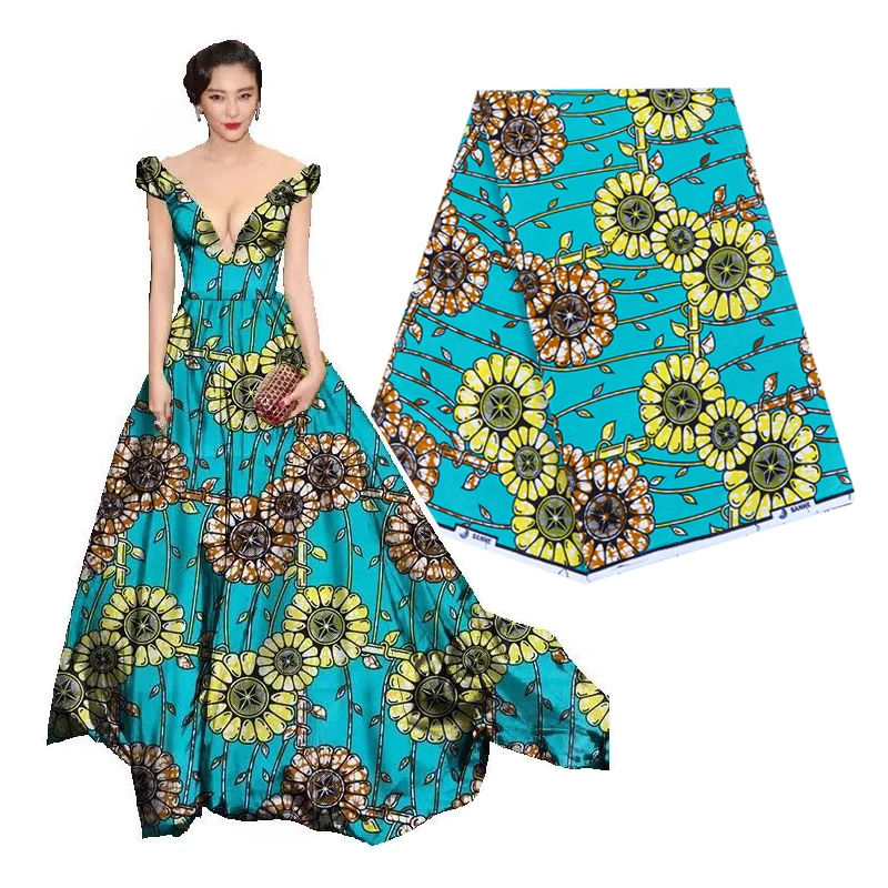 Новая Африка Анкара расписаная восковая ткань настоящий голландский воск ткань хлопок наивысшего качества Швейные материалы для вечерние платья 6 ярдов