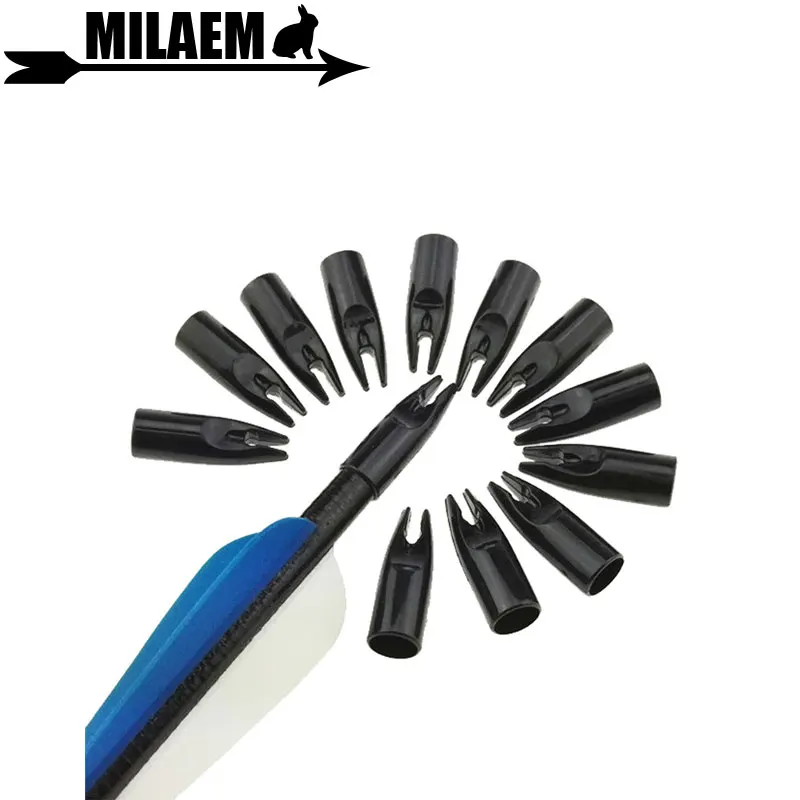 

50pcs/lot Archery Arrow Nock Plastics For OD 8mm Wood Arrow Shaft Hunting Arrow Accessory