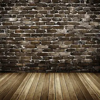 

5x7ft Thin vinyl photography backdrops Computer Printed Retro Brick wall vintage wood floor Backdrops for Photo Studio F-1434