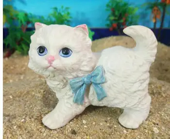 

White cat meow pet cat resin decoration crafts sand with psychological sand - tray animals sculpture crafts statue home