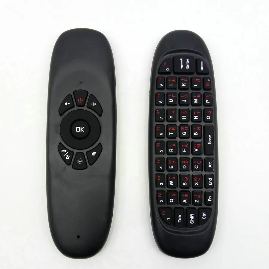 Calvas C120 2.4G Gyroscope Air Mouse Mini Wireless Keyboard Russia English for Android Smart TV Box PC Windows Mac Remote Control Color: C120 English Version Calvas C120 2.4G Gyroscope Air Mouse Mini Wireless Keyboard Russia English for Android Smart TV Box PC Windows Mac Remote Control Color: C120 English Version