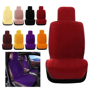 

Dewtreetali Single Universal Front Car Seat Cover Faux Fur Cushion Winter Plush Car Seat Cushion Car Interior Accessories