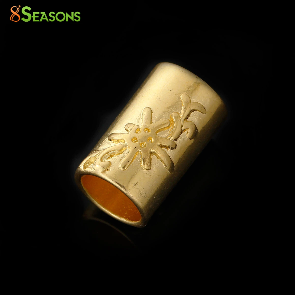

8SEASONS Zinc Based Alloy Spacer Beads Cylinder gold-color Pattern Carved About 20mm(6/8")x 13mm(4/8"),10 PCs 2016 new