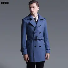 Autumn casual double breasted woolen coat men trench coats overcoat mens cashmere coat casaco masculino inverno erkek england