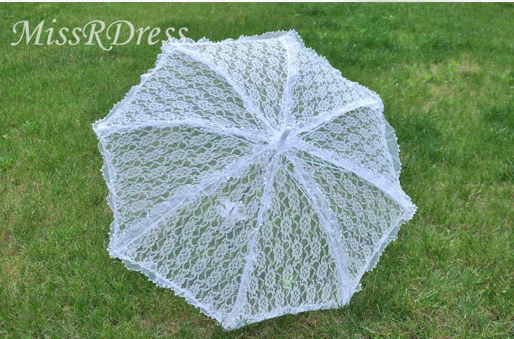 MissRDress Романтический кружевной свадебный зонтик ручной работы белый Battenburg для свадьбы украшение невесты JKs6