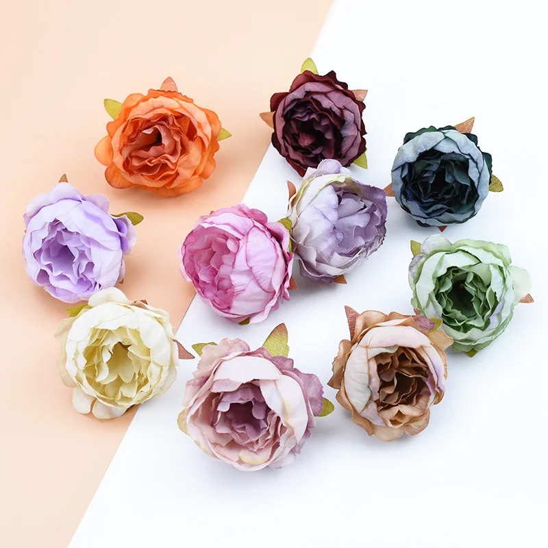 

6pcs Silk peonies flower wall for wedding home decor accessories diy christmas garland fake stamen plants artificial flowers