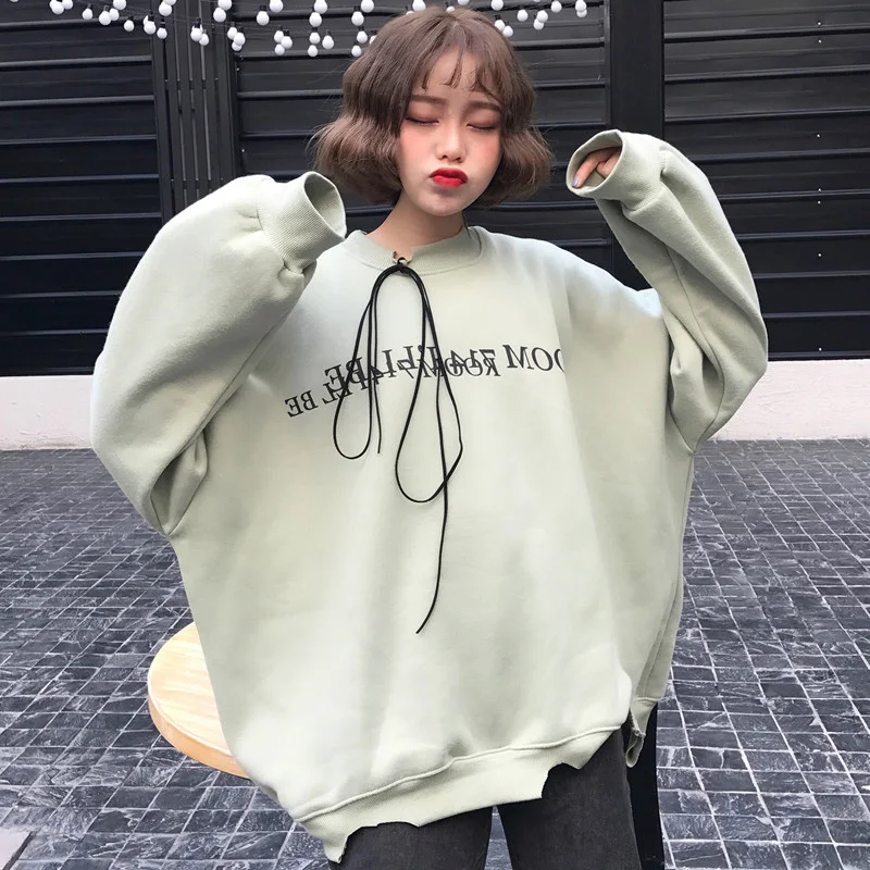 Polerones Mujer 2020 Harajuku Свободные толстовки Женская одежда Корейский Ulzzang Pinrting
