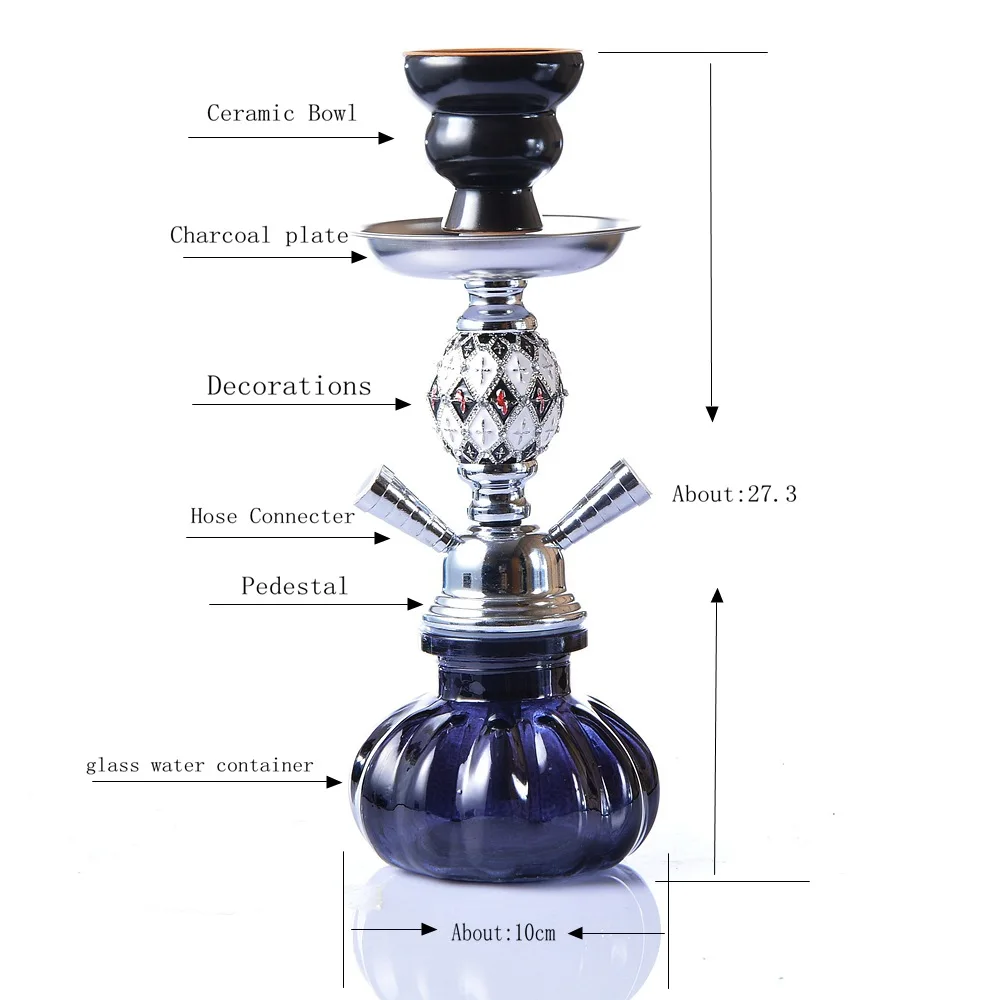 Шиша Кальян набор два шланг с Керамика Sheesha чаша Синтетическая кожа 2 металлический шланг клещи уголь Чичи Narguile Sheesha