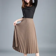 Юбка с эластичной резинкой на талии; плиссированная юбка; Длинная юбка на талии; Новинка; сезон весна-лето; универсальная винтажная юбка; тонкая юбка;