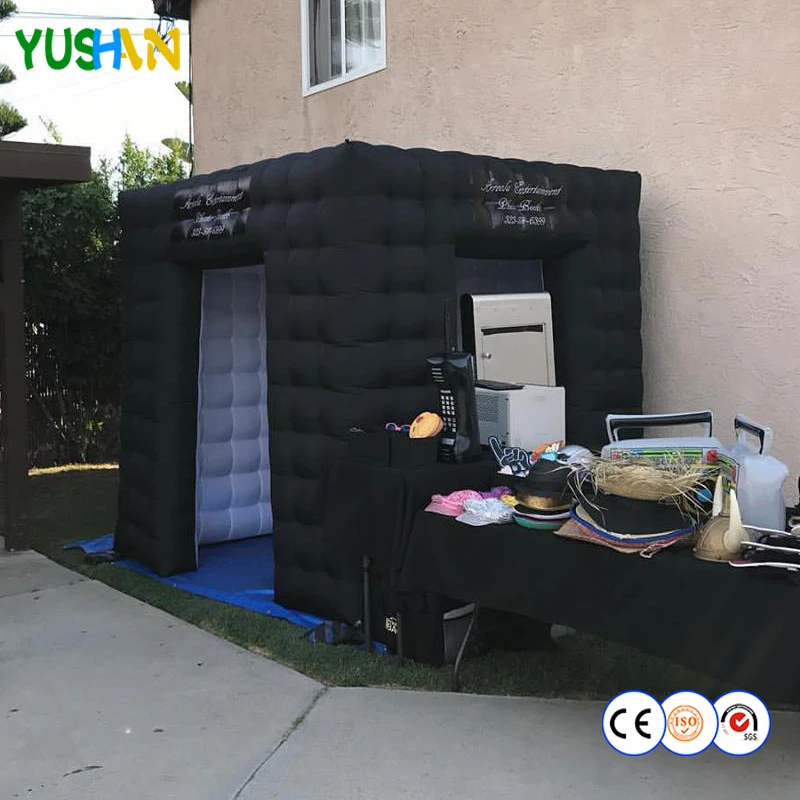 

Funny Party Portable Photo Booth Backdrops Led Lighting Photobooth Black Photo booth Tent For birthday party decorations adult
