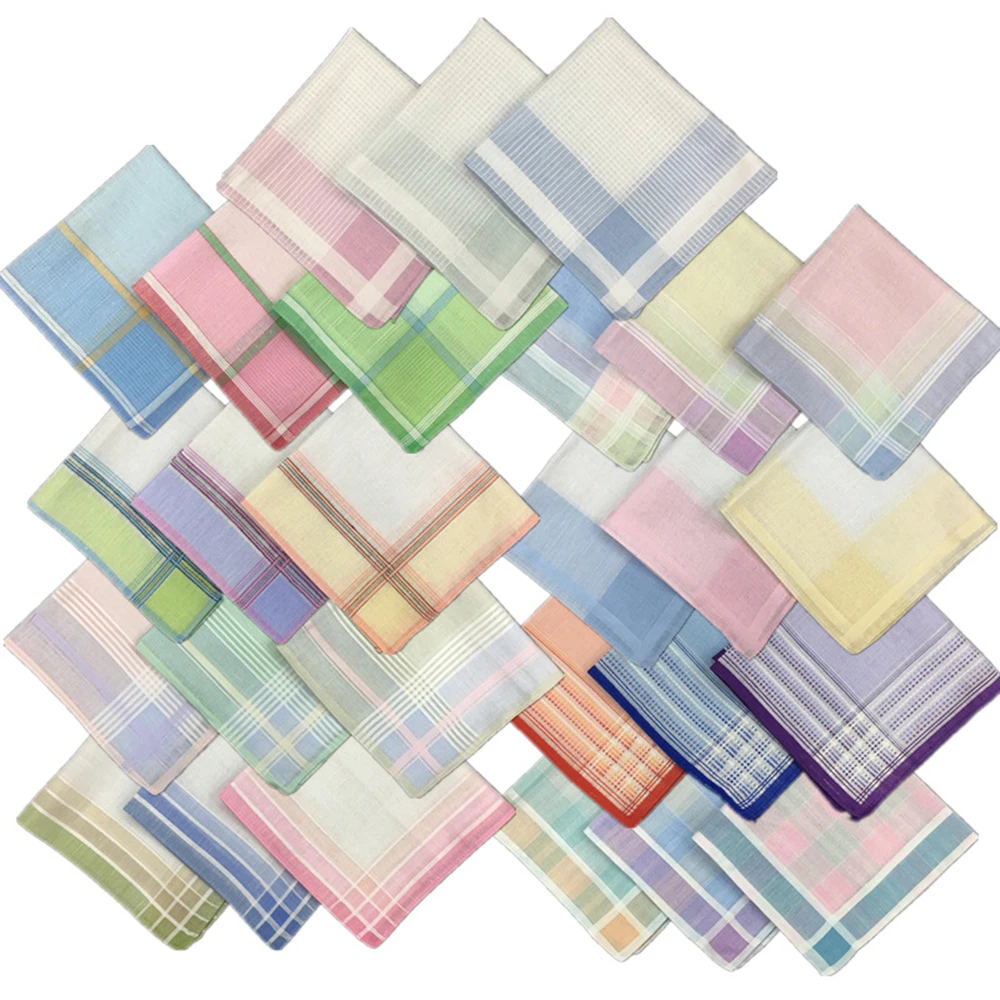 12Pcs/lot Classic high quality handkerchief flower light colored ladies