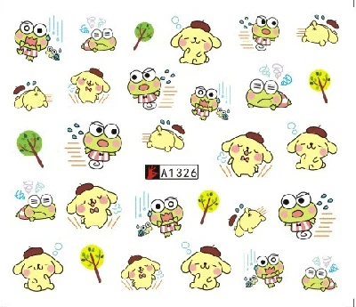 

Stickers for Nails Water Decals Cute Dog frog Nail Slider Art design Decoration Manicure Foil Adhesive Wraps Pegatinas Polish