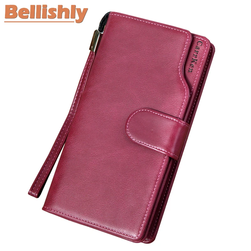 

Bellishly Man Long High Quality PU Leather Clutch Wristlet Vintage Wallet Portemonnee Mannen Male Portfel Men Solid Purse Bag