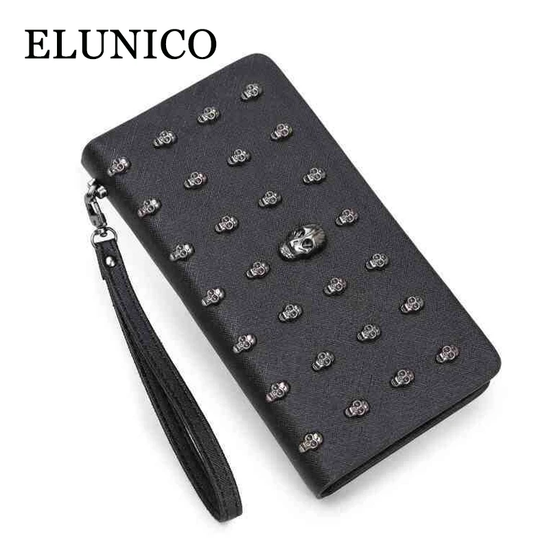 ELUNICO Brand Coin Purse PU Leather Women Wallet Black Skull Purse Female Card Holder Long Lady Clutch Purse Carteira Feminina ELUNICO Brand Coin Purse PU Leather Women Wallet Black Skull Purse Female Card Holder Long Lady Clutch Purse Carteira Feminina