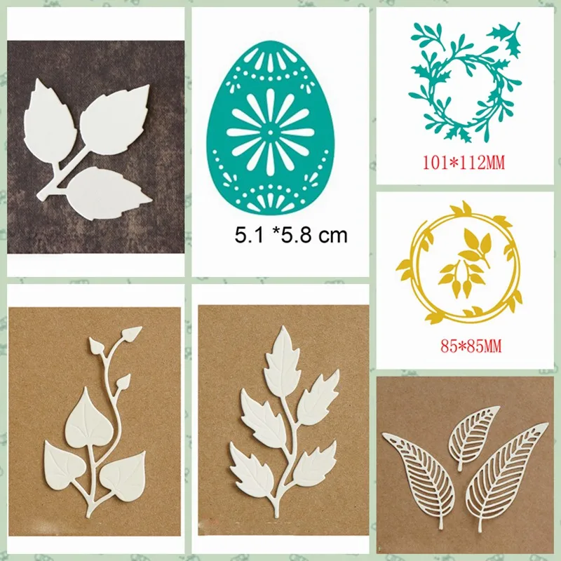 

Mixed Leaves Egg Metal Cutting Dies Stencil For DIY Scrapbooking Decorative Embossing Paper Crafts Die Cutting Template New