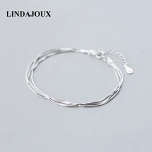 Модные, 925 пробы, серебряные, многослойные, змеиная цепочка, браслеты для женщин, серебро 925, ювелирные изделия, подарок на день рождения для девушки