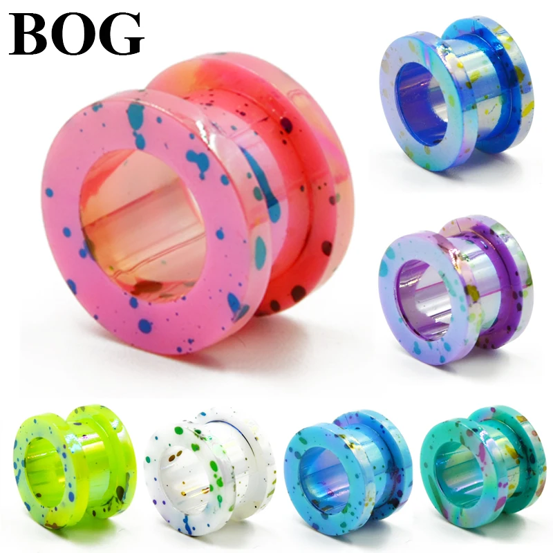 Bog1 Pair1pc Acrylic 3d Printing Ear Gauges Dot Screw Fit
