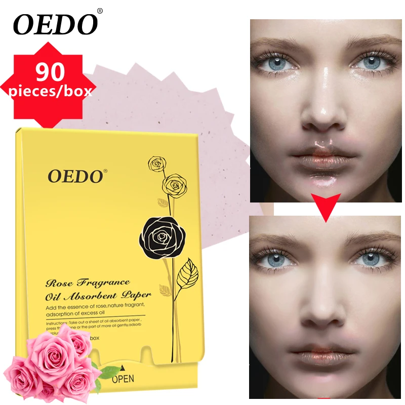 90 шт./упак. OEDO Rose Oil абсорбирующая бумага глубокое очищение лица контроль пор масло для лица не повреждает кожу улучшает жирность кожи