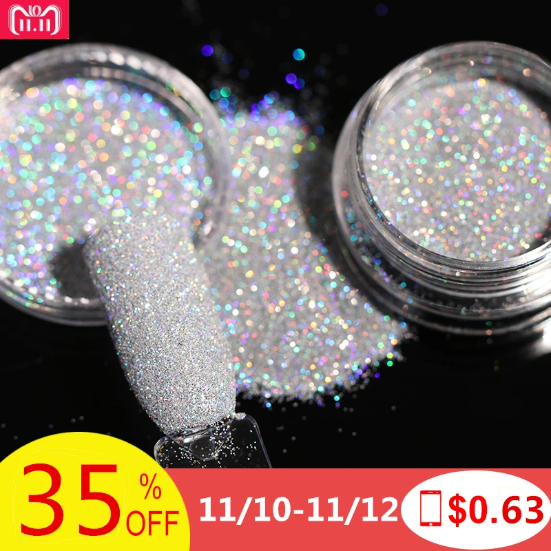 1Box 1g Holographic Glitter Powder Shining Sugar Nail Glitter Hot Sale Dust Powder for Nail Art Decorations