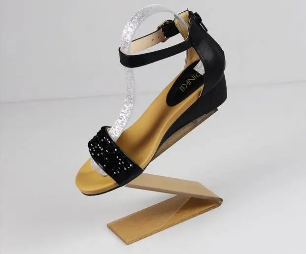 

5pcs High-grade Z-type golden acrylic shoes display stand rack fashion sandls high heel shoe holder casual sneakers bracket rack