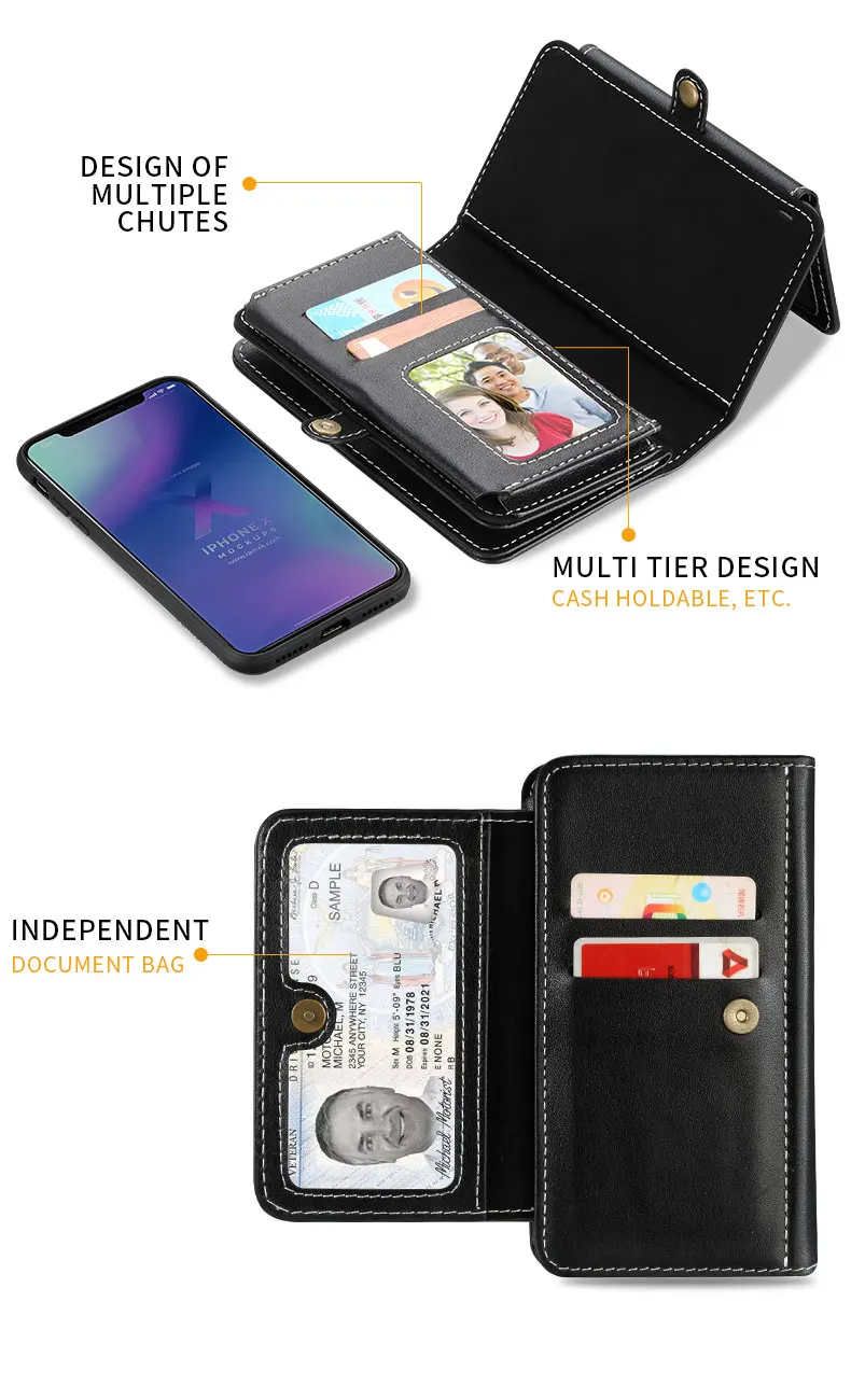 

Genuine Leather Case For iPhone X XR XS MAX 7 8 Plus Stand Cover Fashion Wallet Photo Card Slots For iPhone 7 8 sleeve
