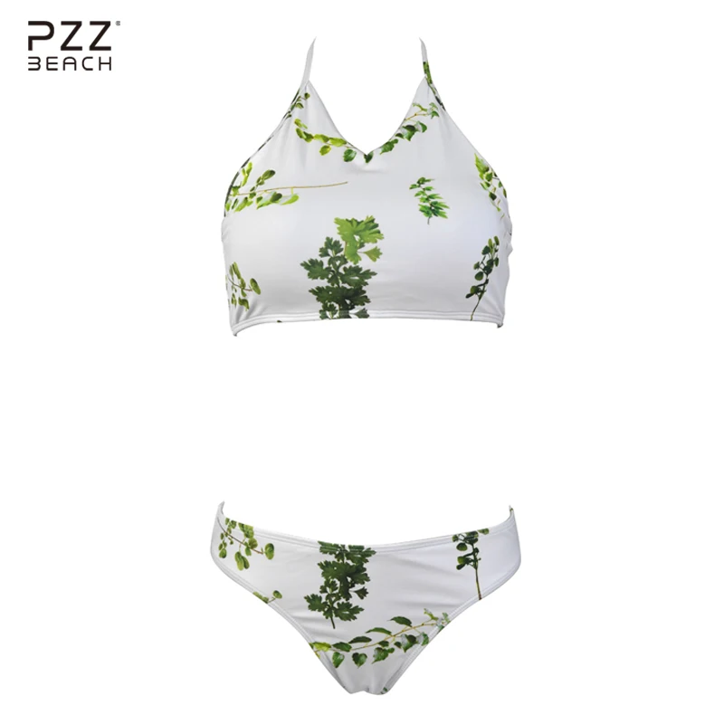 

2017 New Halter Top Bikinis Women Swimwear Push Up Crop Top High Neck Swimsuit Retro Bathing Suits Biquini Brazilian Bikini Set