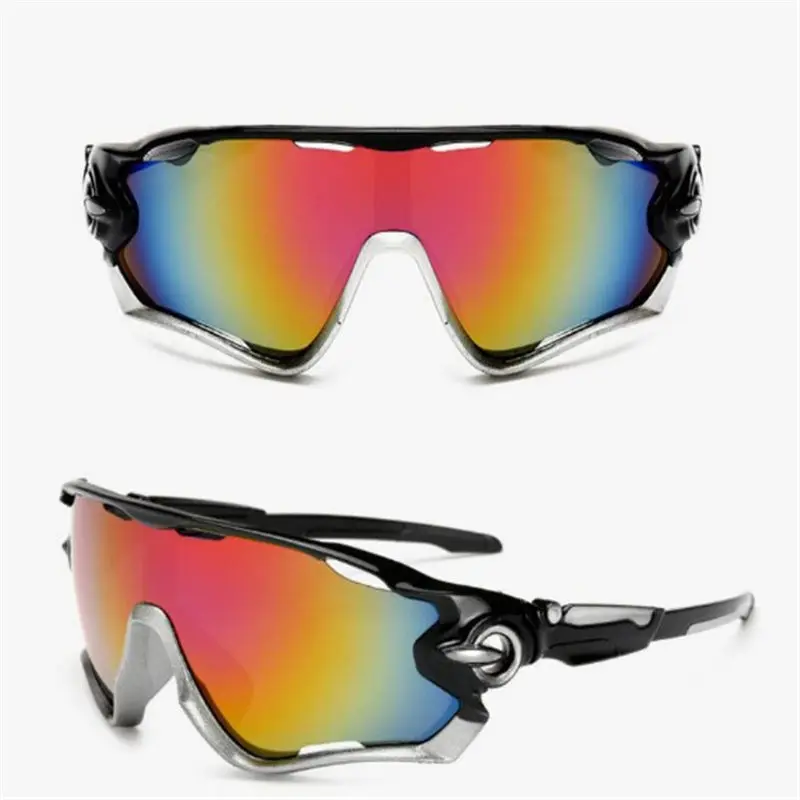 Мотоциклетные очки красочные прозрачные линзы велосипедные очки уличные спортивные велосипедные очки, ветрозащитные очки - Цвет: bright black red