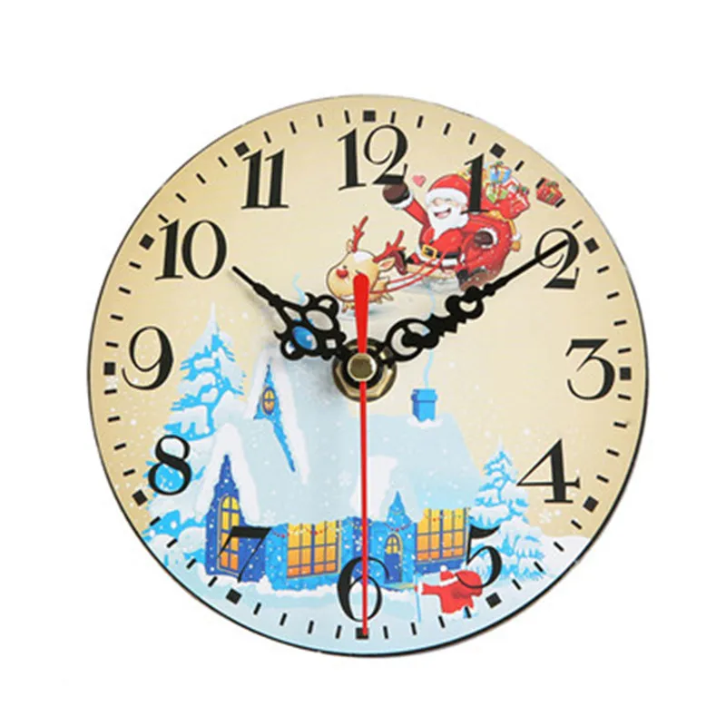 large wooden wall clock Silent Sweep Christmas Clock Bell Desk Creative