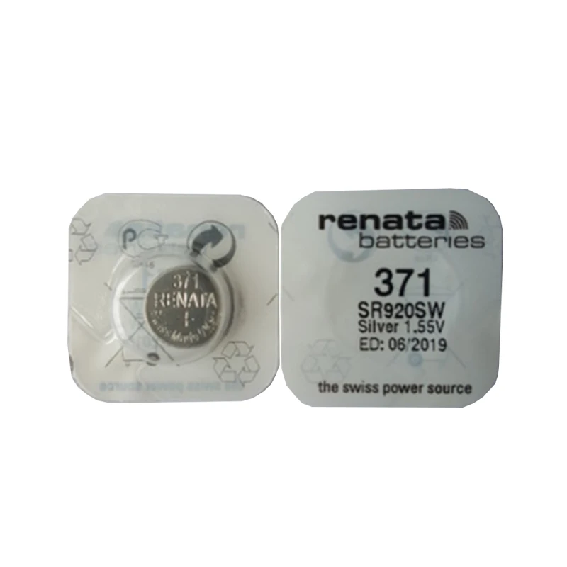 5 шт./лот RENATA Серебряный оксид часовая батарея 371 SR920SW 920 1 55 в кнопочные батареи|battery