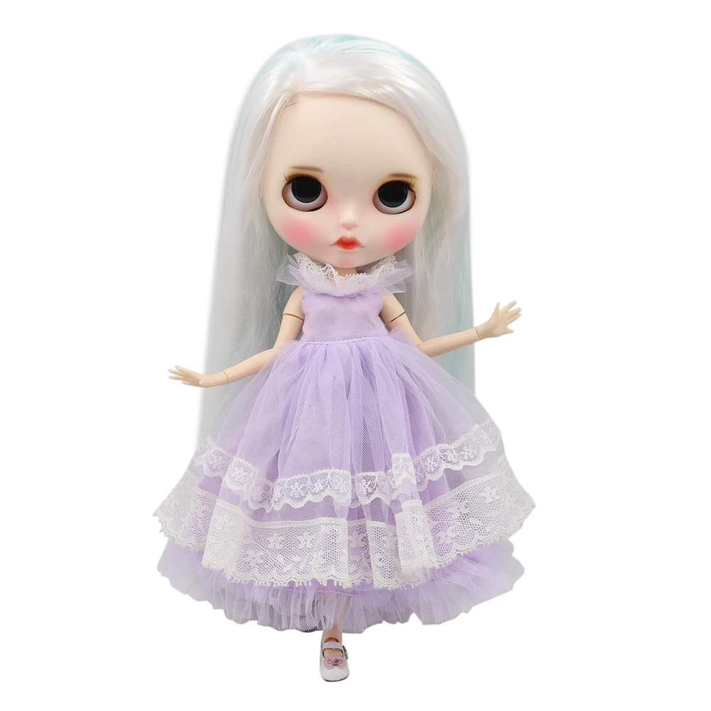 ICY Blyth кукла для серии № BL6909/136 детские голубые микс белые волосы Цвет Резные губы индивидуальные матовые лица соединение тела 1/6 bjd