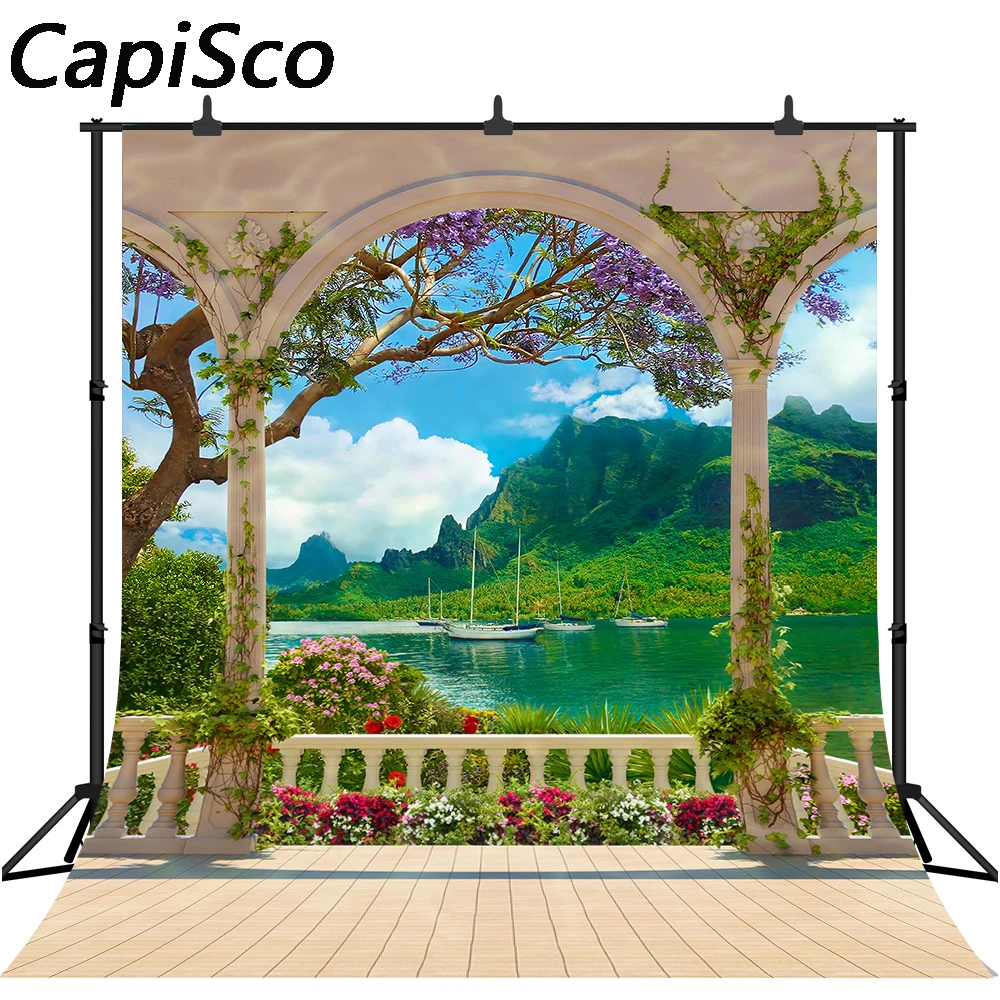 Capisco Pemandangan Fotografi Latar Belakang Balkon Island Lake Bunga Kapal Fotografer Arch Estetika Foto Pemandangan Latar Belakang Background AliExpress