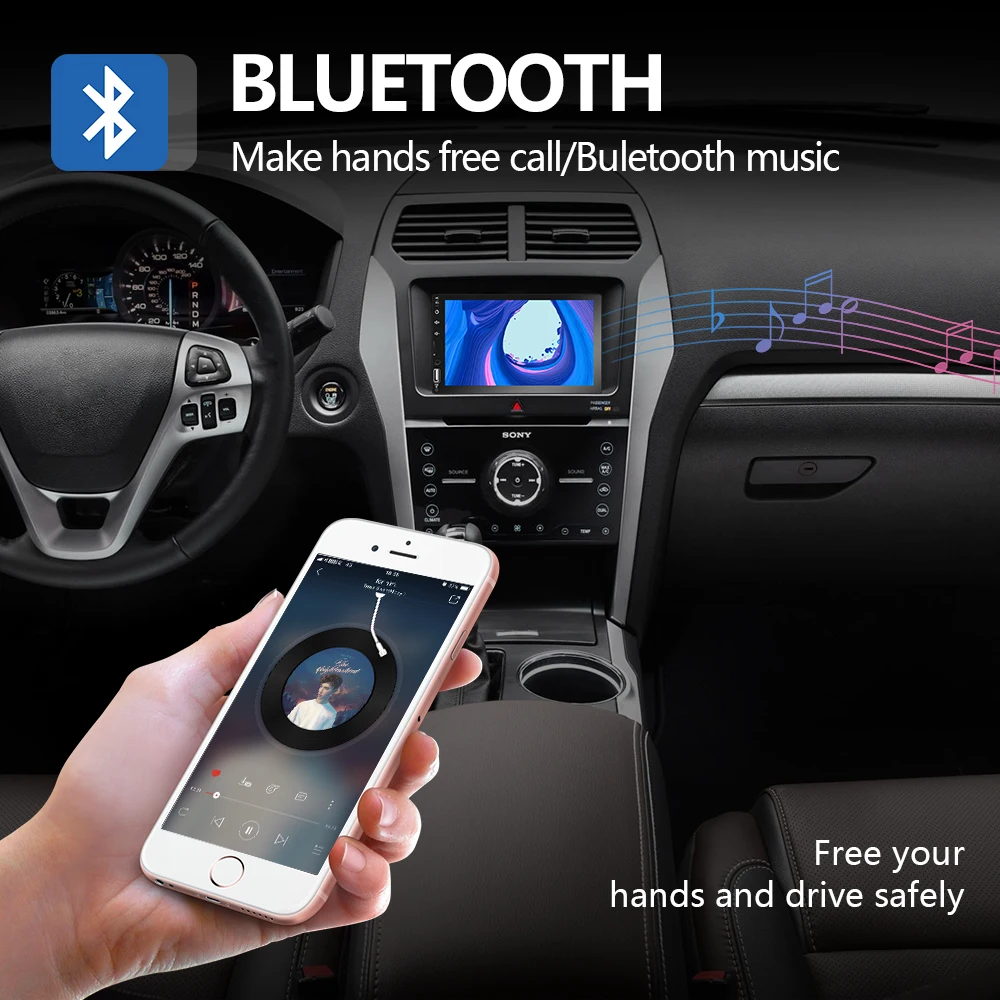 Автомагнитола AMPrime 2 Din 7 ''TFT HD сенсорный экран D Play универсальный автомобильный