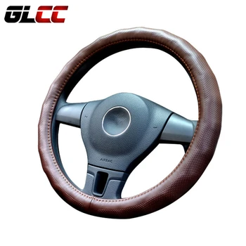 

GLCC Outer Diameter 38cm Leather Steering Wheel Cover Breathable Design full perforated Auto Steering Wheel Cover