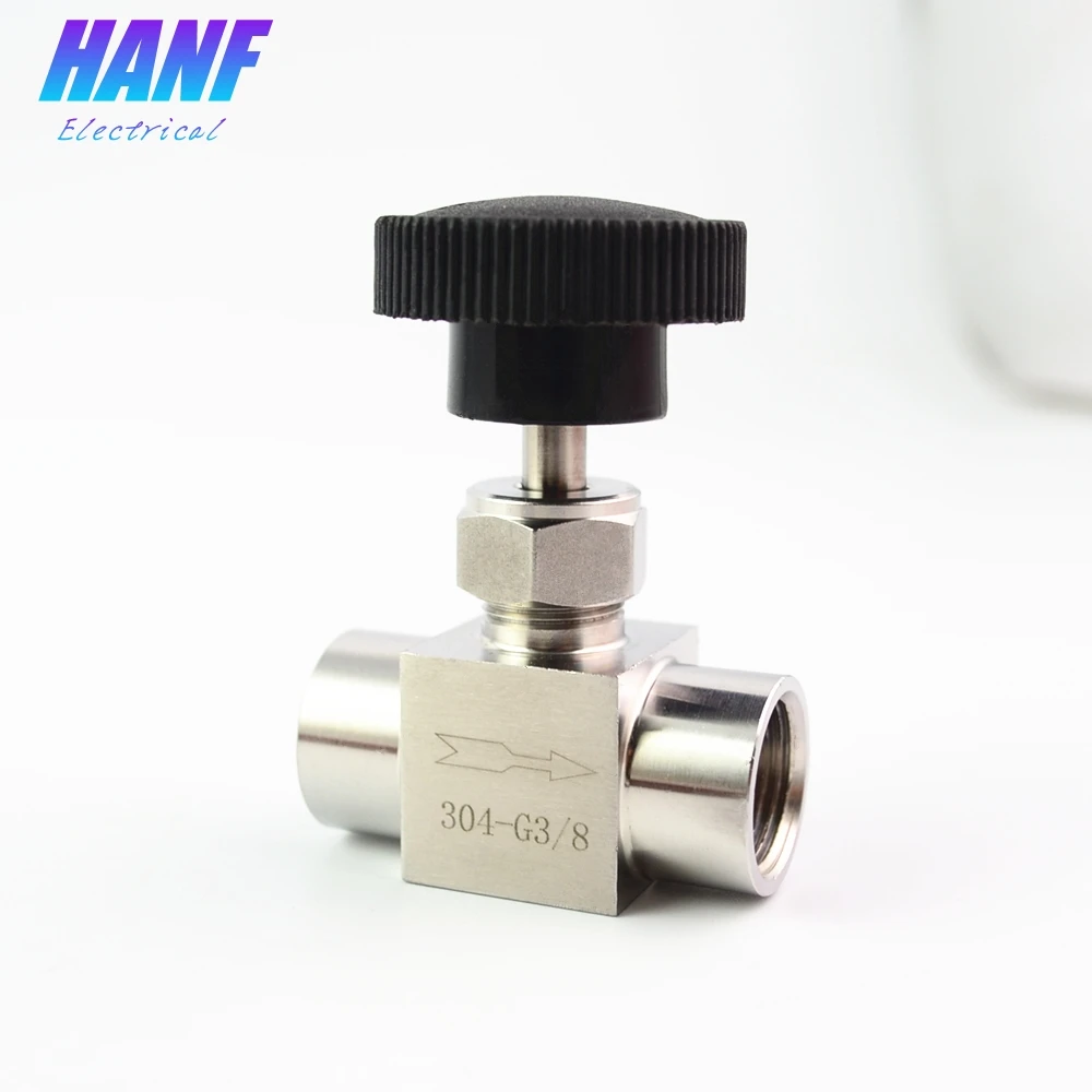 

1pcs BSP 3/8" SS304 Straight Pattern Female Thread Integral Bonnet Needle Valve Knob Handle Stainless Steel