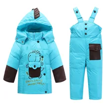 C902 Baby Long Fur Snowsuit Animal Lovely Hooded Parka Baby Boy Clothes Girl Coats And Jackets winter Down Snow Overalls infant