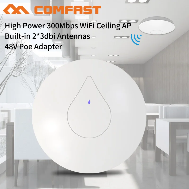 

2pcs High Power Wireless Ceiling-Mount 300Mbs AP Wifi Repeater/Signal Booster 48V POE Adapter Gateway/AP/Repeater Openwrt Router