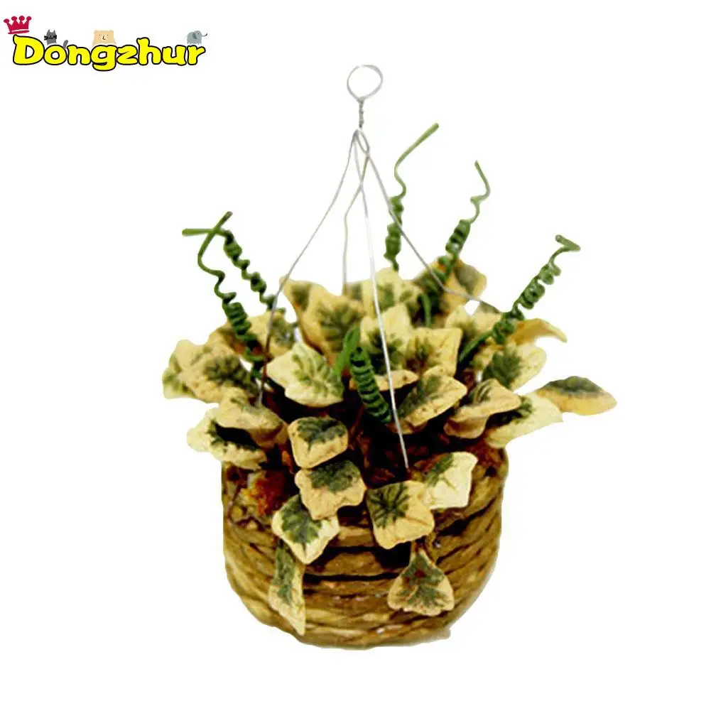 

Miniature Accessories Mini Hanging Flower Basket Simulation Potted Plants Model Toys Decoration For 1/12 Dollhouse WWP7167