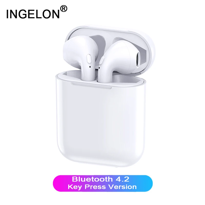 €41.19 5% de DESCUENTO|2019 nuevo Air Plus auricular inalámbrico i12 tws música en oreja auriculares bluetooth con caja de carga auricular tecla prensa ESTÉREO auricular-in Auriculares y cascos from Productos electrónicos on AliExpress 